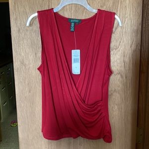 Ralph Lauren ladies sleeveless top- size L Alexandra red